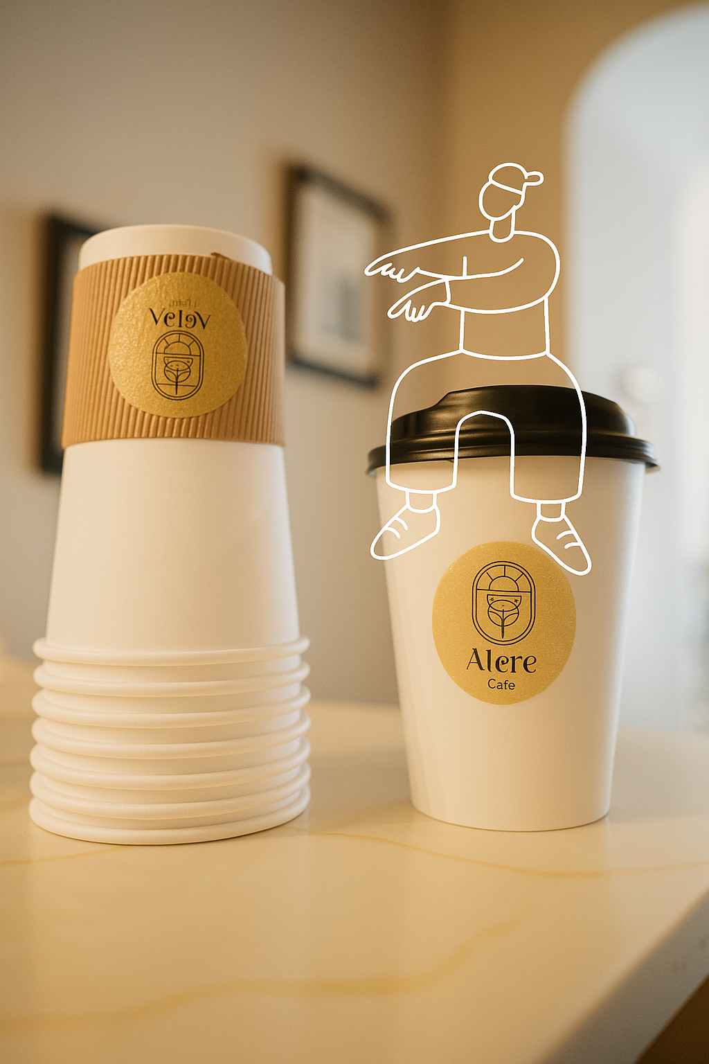 Vasos de Alere Café con ilustraciones